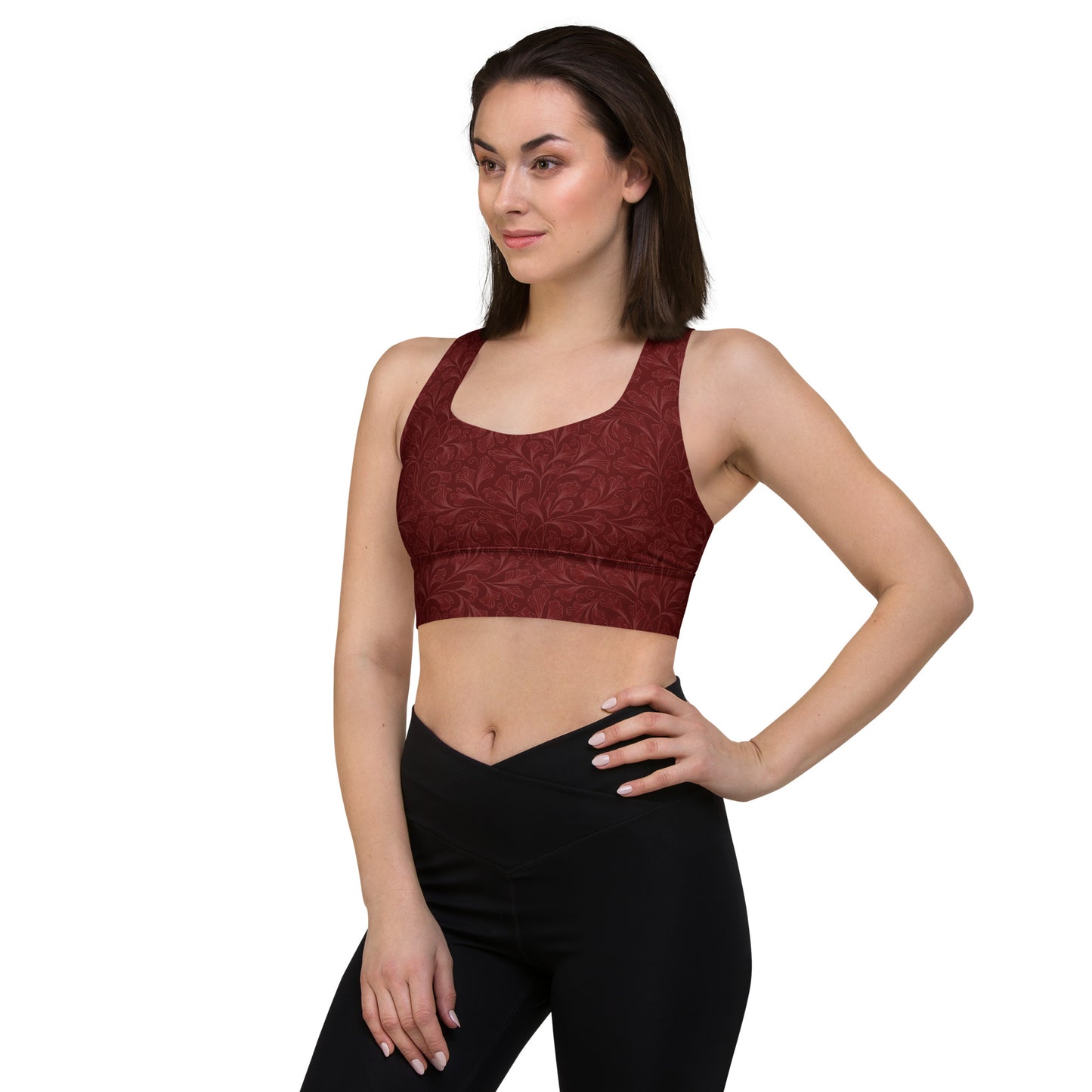 Sport Bra Floral Bordeaux