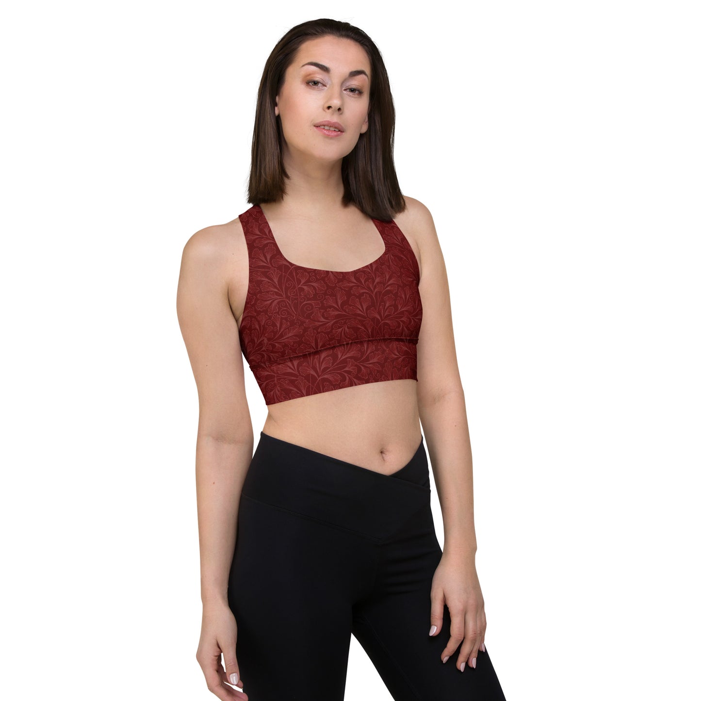 Sport Bra Floral Bordeaux