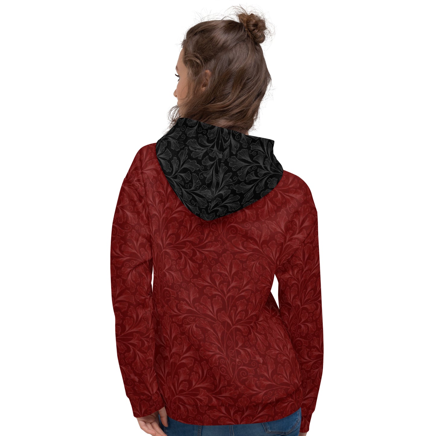 Hoodie Floral Bordeaux