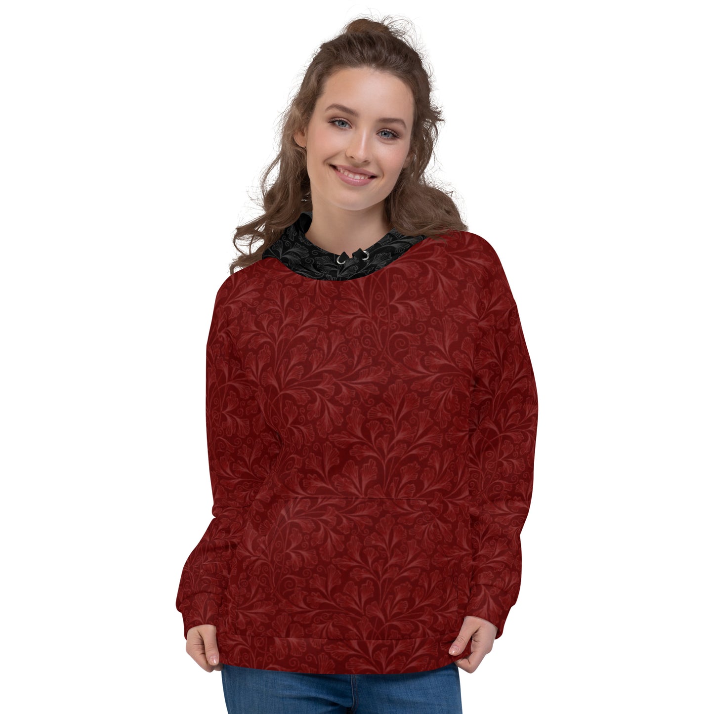 Hoodie Floral Bordeaux
