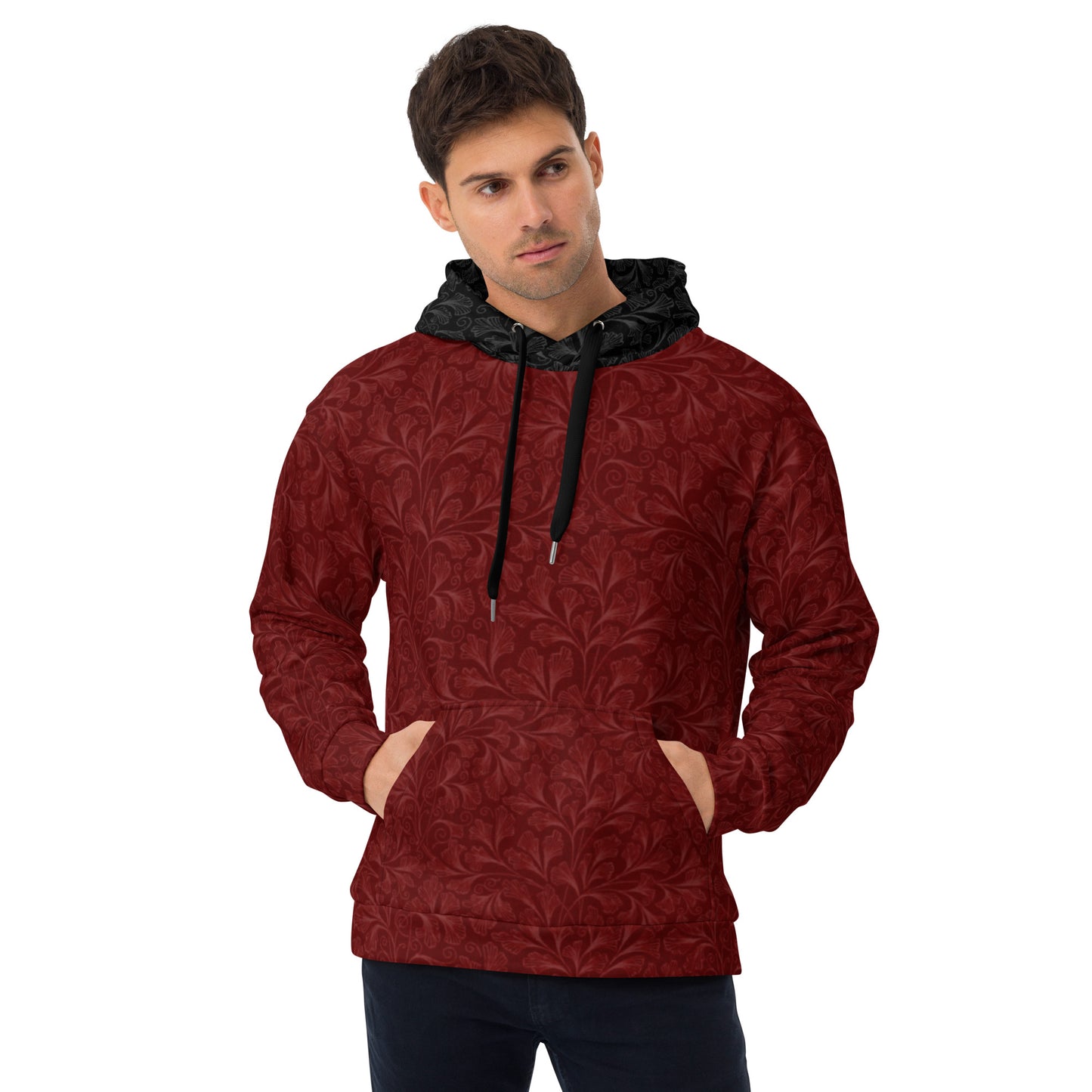 Hoodie Floral Bordeaux