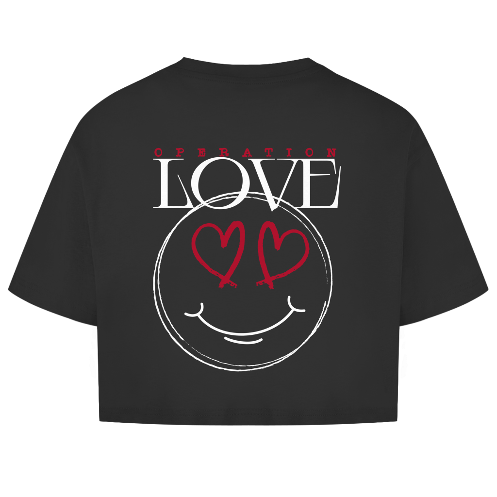 Oversize Crop Top Operation Love Black