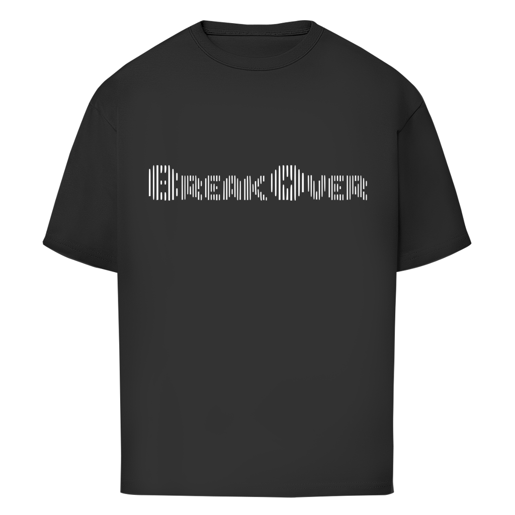 The Oversize Shirt BreakOver is a black gym shirt featuring “BreakOver” in stylized white vertical line text across the chest.
