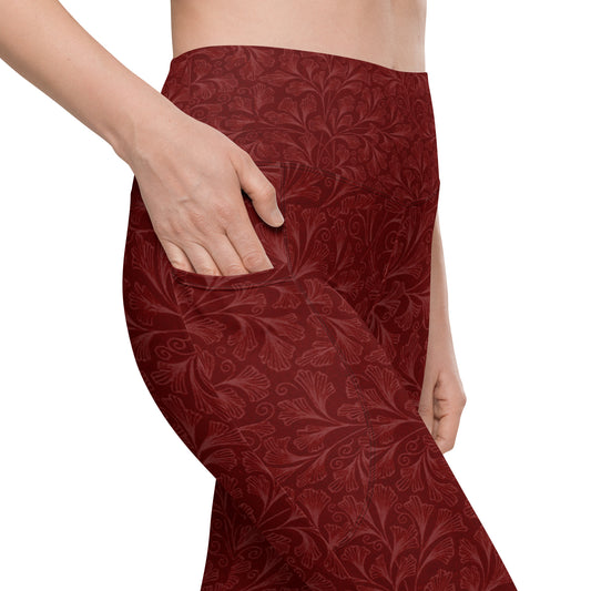 Leggings Floaral Bordeaux