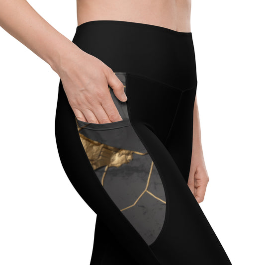 Leggings Black%Gold